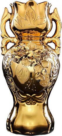 Ваза Керамика ручной работы "Велите", 196339, золотой, 18 х 18 х 37 см