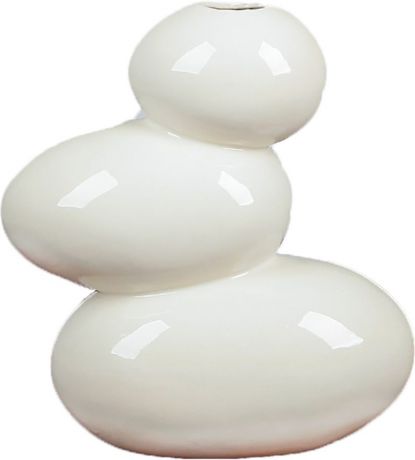 Ваза Керамика ручной работы "Сбалансированные камни", 2868539, белый