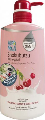 Крем-гель для душа Lion Thailand Shokubutsu Monogotari, вишня с молоком, 500 мл