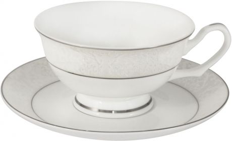 Набор чайный Anna Lafarg Emily "Мелисента", AL-14-310/12-E5, белый, светло-серый, 12 предметов