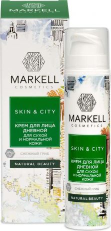 Дневной крем для лица Markell Natural Skin&City Снежный гриб, для сухой и нормальной кожи, 50 мл