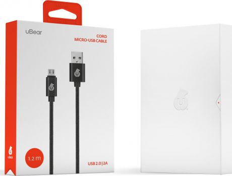 Кабель uBear Cord Micro-USB USB-A, черный, 1,2 м