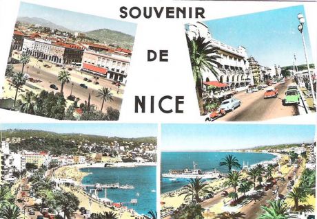 Почтовая открытка "Souvenir de Nice". Франция, вторая половина ХХ века