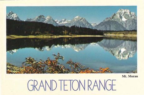 Почтовая открытка "Mt. Moran and the Teton Range". США, вторая половина ХХ века
