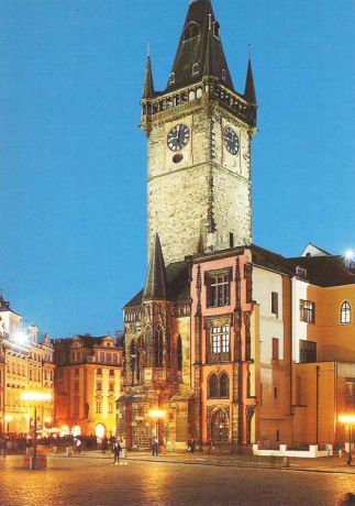 Почтовая открытка "Prague. The Old Town Square and Town Hall". Чехия, начало ХХI века
