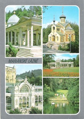 Почтовая открытка "Marianske Lazne". Словакия, вторая половина ХХ века