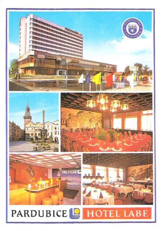 Почтовая открытка "Pardubice. Hotel Labe". Чехия, вторая половина ХХ века