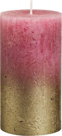 Свеча праздничная Bolsius Rustic, 103668646793, красный, золотой, 13 х 6,8 см