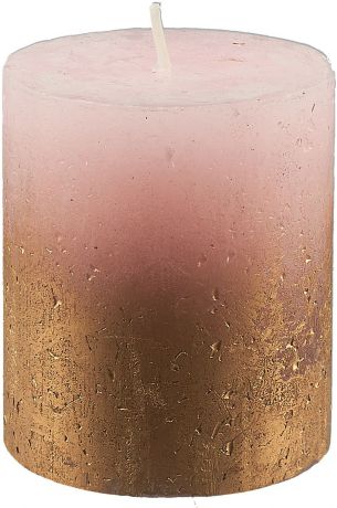 Свеча праздничная Bolsius Rustic, 103668636704, розовый, золотой, 8 х 6,8 см