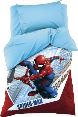 Комплект постельного белья Disney Человек-Паук Супергерой, 3989293, разноцветный, наволочка 50x70