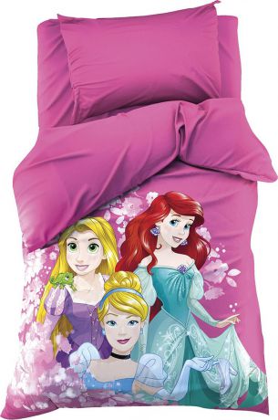 Комплект постельного белья Disney Принцессы, 3989295, разноцветный, наволочка 50x70