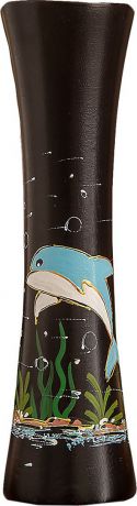Ваза "Дельфин", 3256931, черный, голубой, 7,5 х 7,5 х 25 см