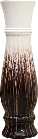 Ваза "Всплеск", 1873551, белый, коричневый, 16 х 16 х 60 см