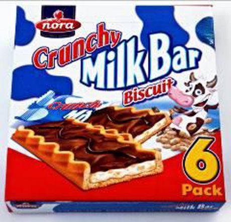 Печенье Nora Crunchy MilkBar, с молочным кремом, молочным шоколадом и хрустящими злаками, 162 г