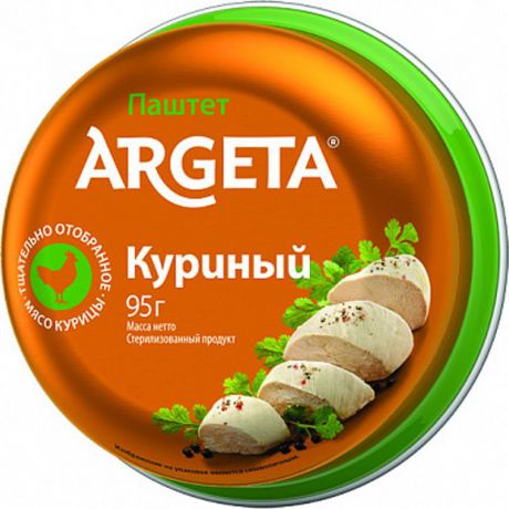 Мясные консервы Argeta Куриный паштет HALAL, 95 г