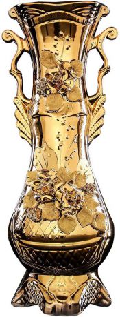 Ваза Керамика ручной работы "Ева", 196346, золотой, 10 х 10 х 40 см