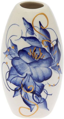 Ваза Керамика ручной работы "Евро", 1891134, белый, голубой
