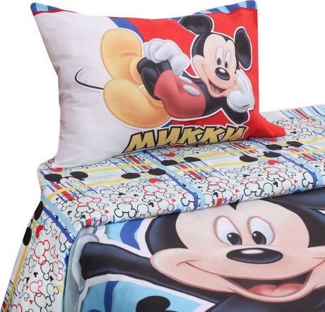 Комплект постельного белья Disney Микки Маус, 1343361, разноцветный, наволочка 50x70