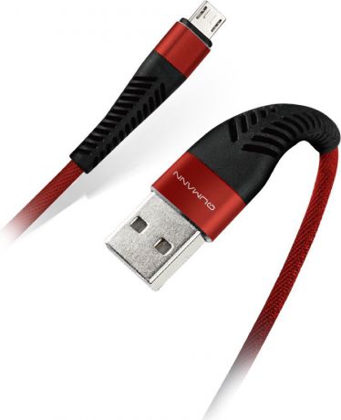 Кабель Qumann micro USB 2,1А, 21151, красный, 1 м