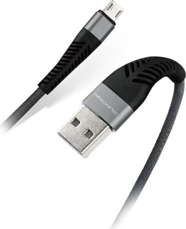 Кабель Qumann micro USB 2,1А, 21152, серый, 1 м