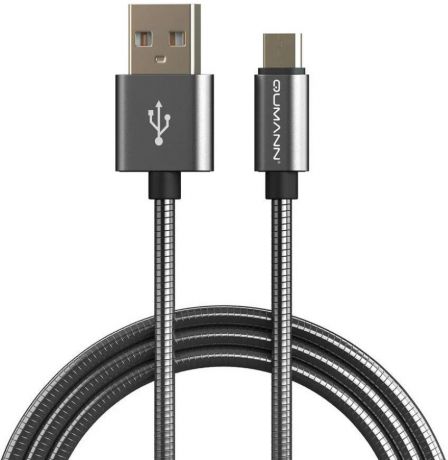 Кабель Qumann micro USB 2,4А, 20100, черный, 1 м