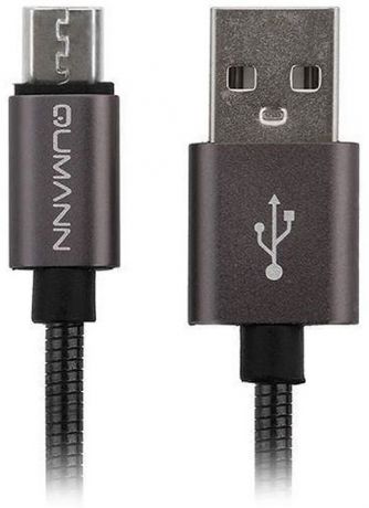 Кабель Qumann USB2.0 AM - micro USB 2,1А, 23200, черный, 1 м