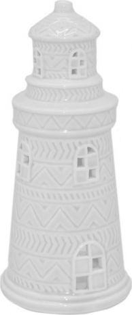 Декоративная фигурка "Белый маяк", 79862, белый, 7,7 х 7,7 х 16,8 см