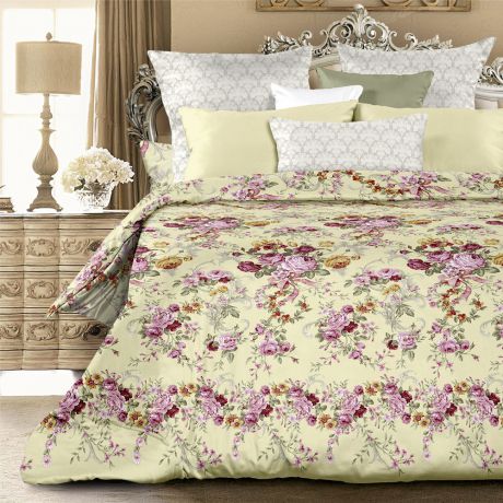 Комплект постельного белья Унисон "Розовый триумф", 522125, 1,5-спальный, наволочки 70x70