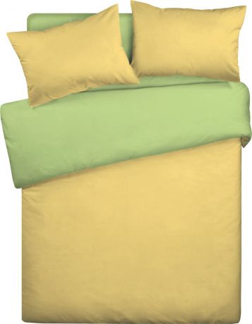 Комплект постельного белья Wenge Uno, 292568, 2-спальный, наволочки 70х70, желтый, салатовый