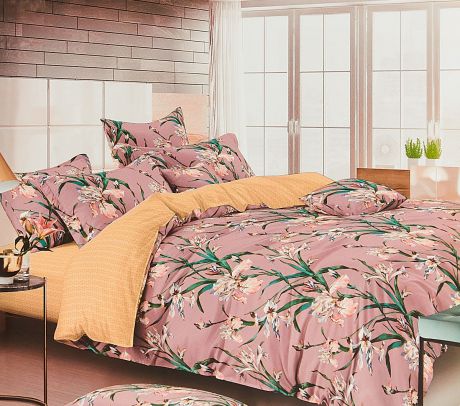 Комплект постельного белья "Василиса", 193237, разноцветный, евро, наволочки 70x70