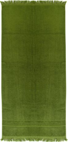 Полотенце банное Tkano Essential, TK18-BT0029, с декоративной бахромой, оливково-зеленый, 70 x 140 см