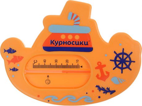 Термометр для воды Курносики "Пароходик", 19112, оранжевый