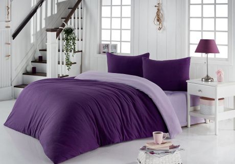 Комплект постельного белья Karna Sofa, 2988/CHAR014, евро, фиолетовый, сиреневый