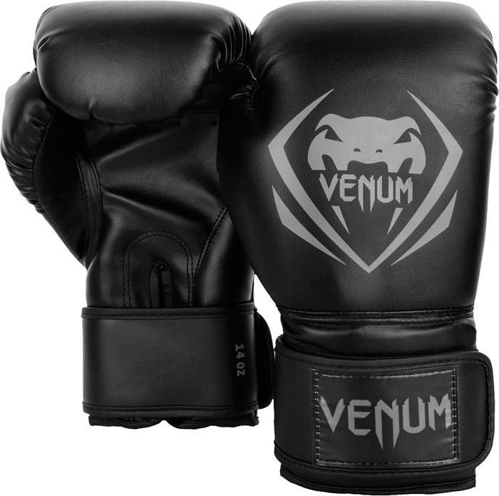 Боксерские перчатки Venum Contender, черный, серый, вес 12 унций