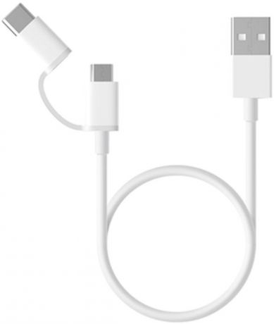 Кабель Xiaomi Mi 2-in-1 USB Cable Micro-USB to Type-C, SJV4082TY, белый, 1 м