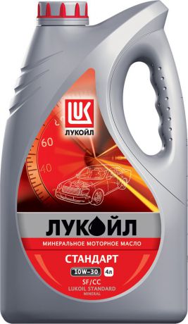 Масло моторное ЛУКОЙЛ СТАНДАРТ, минеральное, 10W-30, SF/CC, 4 л