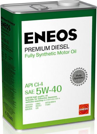 Моторное масло ENEOS Premium Diesel, синтетическое, CI-4, 5W-40, 4 л