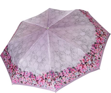 Зонт женский Fabretti, L-19107-2, серо-розовый