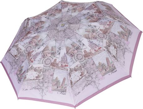 Зонт женский Fabretti, L-19120-7, серо-розовый