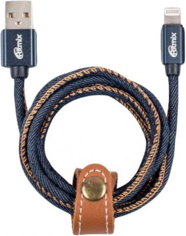 Кабель Ritmix RCC-427 Apple 8 pin lightning-USB, 1 м, blue jeans