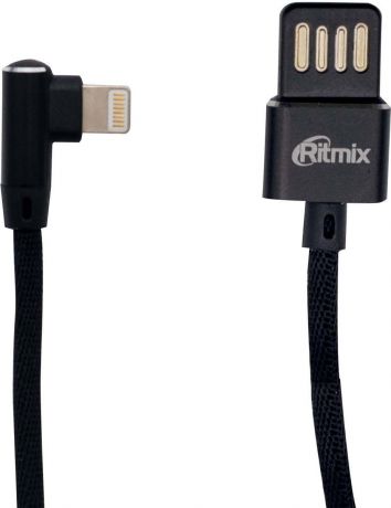 Кабель Ritmix RCC-428 Apple Lightning - USB, 15120019, черный, 1 м
