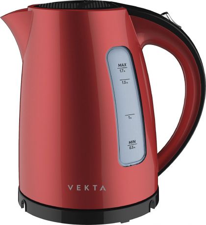 Электрический чайник Vekta KMP-1701, красный, 1,7 л