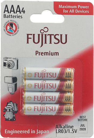 Батарейка щелочная Fujitsu Premium Power, 84060, тип ААА, 4 шт