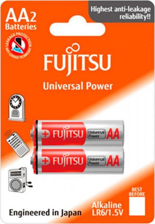 Батарейка щелочная Fujitsu Universal Power, 86240, тип АА, 2 шт