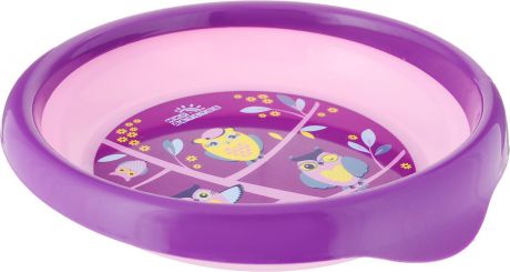 Тарелка детская Мир Детства "Совы и еноты", для вторых блюд, 17370, розовый, фиолетовый