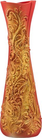 Ваза Керамика ручной работы "Александра", 1524134, красный, золотистый, 17 х 19 х 60 см