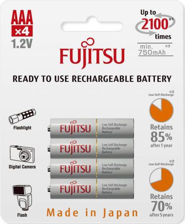 Аккумулятор Fujitsu, FDKB00004, тип ААА, 750 mAh, 4 шт
