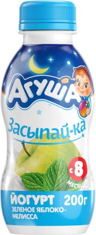 Йогурт питьевой 2,7% с 8 месяцев Агуша Яблоко зеленое-Мелисса, 200 г