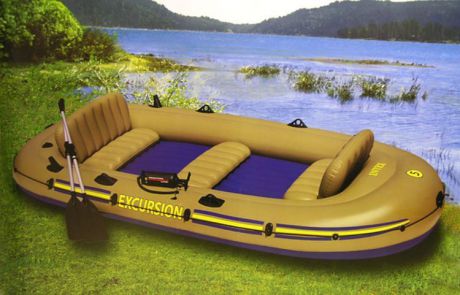 Лодка надувная Intex "Экскурсия-5", с68325, желтый, 366 х 168 х 43 см