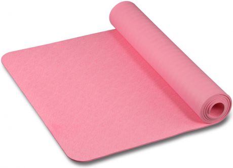 Коврик для йоги и фитнеса Indigo, розовый с рисунком, 173 х 61 х 0,6 см